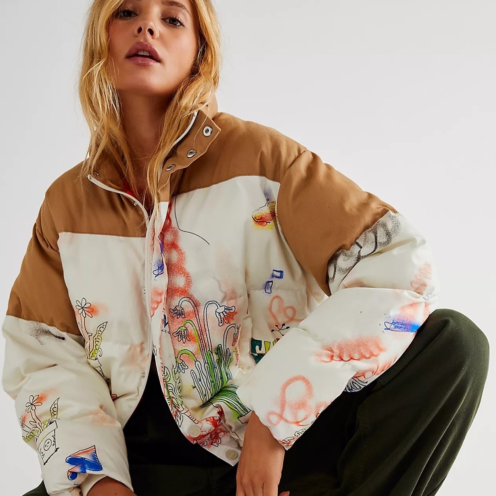 NWOT Free People MOTHER The Drop Pillow Talk Puffer in Superstition Size Small*